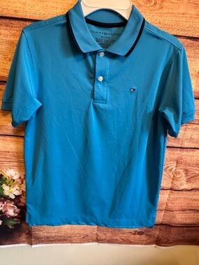 Tommy Hilfiger Boys Polo Shirt Blue Size M 12/14